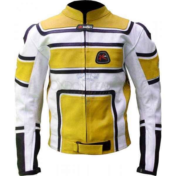 RTX X1 Sports Tourer Yellow Leather Biker Jacket